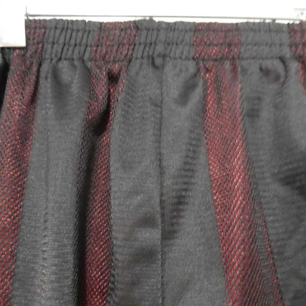 CHAMPIONSHIP GOLD | size 7 | Black and Burgundy Striped Basketball Shorts - Picture 4 of 14